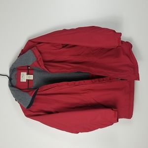 L.L. Bean Heavyweight Red Parka Fleece Quilted Lined Packable Hood Jacket